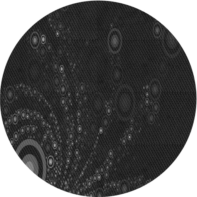 Ahgly Company Tapis Rond Lavable en Machine Intérieur Transitionnel Noir Nuit, 5 Pieds Rond