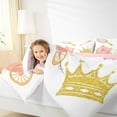 thumbnail image 4 of Manfei Pumpkin Carriage King Size Comforter Sets,Princess Gold Crown Bedding Comforter Set,Fairy Tale Theme Bedding Set For Girls,Breathable Home Decor Reversible,3 Pieces, 4 of 8
