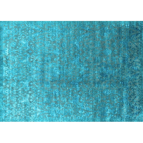 Ahgly Company Indoor Rectangle Oriental Light Blue Industrial Area Rugs, 8' x 12'