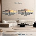 thumbnail image 3 of Elephant Stock Empire State Sunset Pop Wall Art - Horizontal Multi Panel Canvas - Living Room Wall Decor - Architecture Multi Panel - Gray And Yellow Decor - 74" x 34", 3 of 4