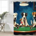 thumbnail image 5 of Abstract Animal Shower Curtain, 60" x 72", Dog Playing Poker Game Chips Blue Room Funny Waterproof Bathroom Curtain Washable Shower Curtain Set with 12 Hooks, 5 of 6