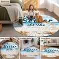 thumbnail image 6 of Life Is Better At The Beach Round Living Room Rugs 3.3 ft, Ocean Starfish Plank Washable Area Rug with Non-Slip Sturdy Edge Binding Round Front Door Mat Floor Carpet for Entryway, 6 of 9