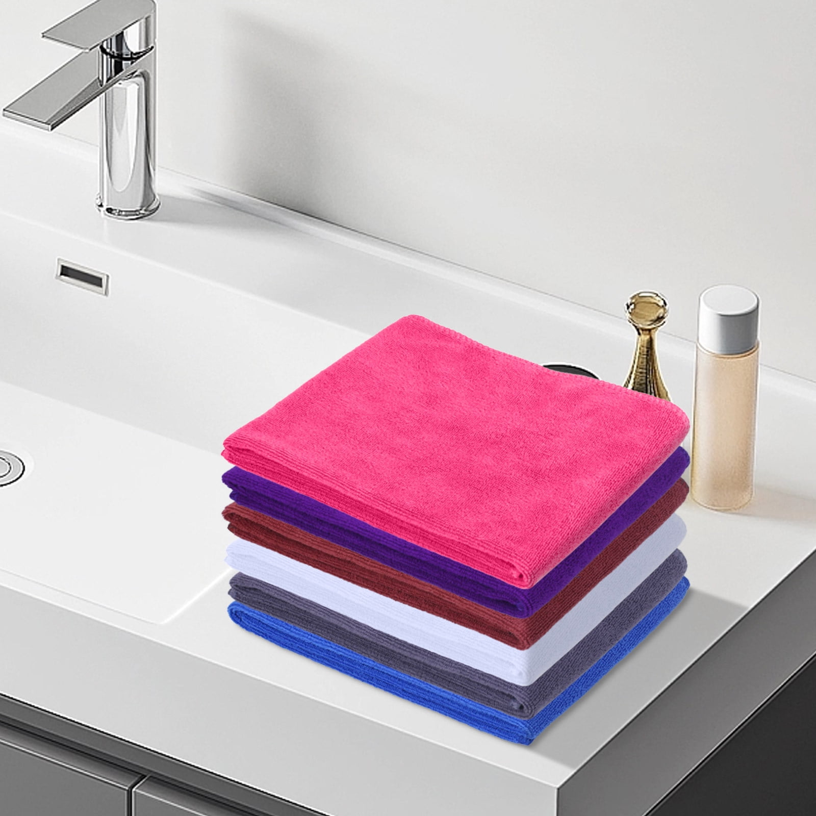 Bath Towels Set of 6 - Large Bath Towels 35 x 75 cm, Thickened and Absorbent for Hair, Body, and Home Cleaning