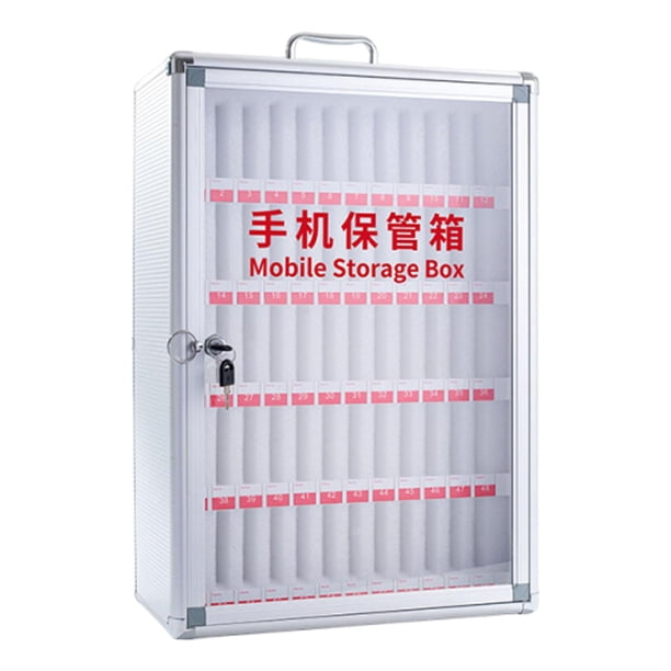 Caja de almacenamiento para teléfono, armario para teléfono, teléfono de pared de aleación de aluminio de gran durabilidad 60 ranuras