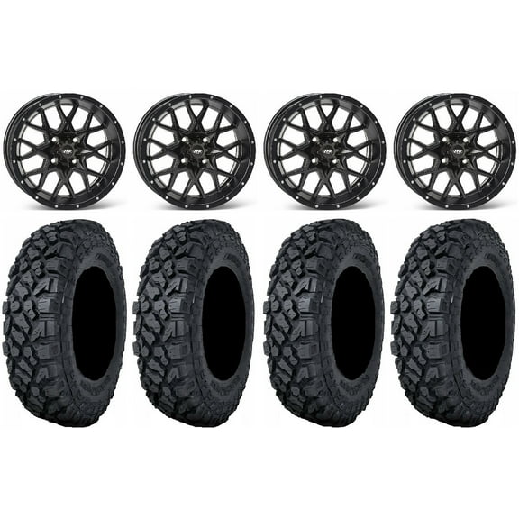 ITP Hurricane 14" Wheels Black 28" Klever X/T Tires Yamaha Viking Wolverine YXZ1000R CFMoto ZForce 950 UForce 1000