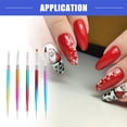 thumbnail image 2 of Vocoste 5 Pcs Double Ended Nail Art Brushes Include Nail Liner Brush Nail Dotting Pens Multicolor, 2 of 7