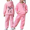 thumbnail image 5 of Gaexia Girls Casual Print Hoodie And Pants Outfit Long Sleeve Pullover Top With Matching Bottom For Older Kids, 5 of 6