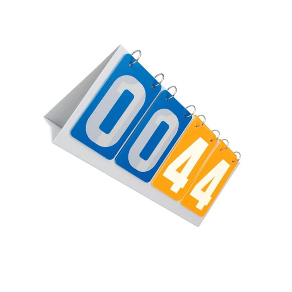 Maoww Flip Number Score Board Sport Scoreboard Red for Basketball Football Yellow Volleyball Blue Yellow 355x160mm