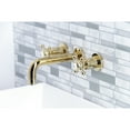 thumbnail image 2 of Kingston Brass KS8122BX Metropolitan 2-Handle 8 in. Wall Mount Bathroom Faucet, Polished Brass, 2 of 5