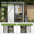 thumbnail image 5 of BaPiPro 3x3 ft Small Outdoor Storage Shed with Floor & 2 Metal Shelves, Metal Tool Shed with Lockable Door for Garden Storage, Storage Cabinet Brown, 5 of 10