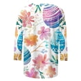 thumbnail image 5 of BiZtdJrK Prime By Hour Womens Easter Shirt Trendy 3D Bunny Rabbit Print Shirts Loose Casual Round Neck 3/4 Sleeve T-Shirt Cotton Pullover Tops Multicolor M, 5 of 6
