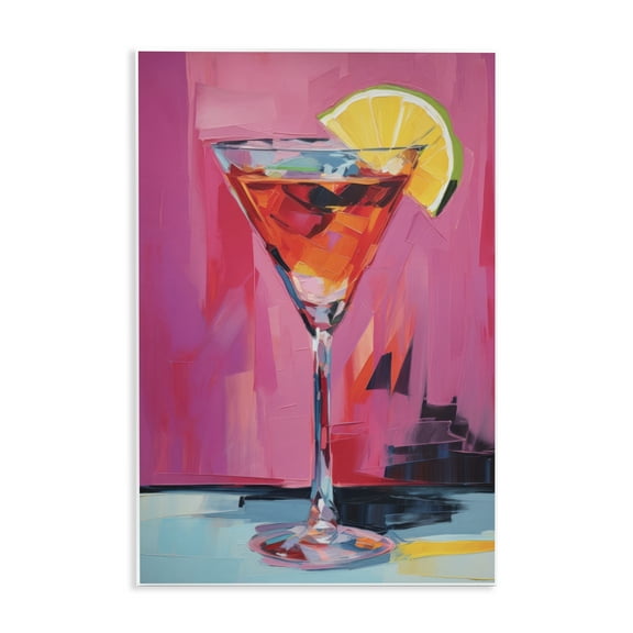 Stupell Industries Pink Lady Cocktail Food & Beverage Painting Unframed Art Print Wall Art, 10 x 15