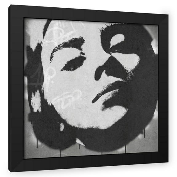 Stephen Chambers 20x20 Black Modern Wood Framed Wall Art Titled - Billie Elish Stencil Graffiti