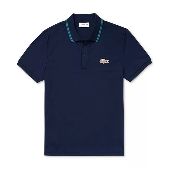 Lacoste NAVY BLUE Men's Regular-Fit Ribbed Polo Shirt, US Large
