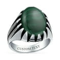 thumbnail image 5 of Bling Jewelry Mens Animal Claw Large Oval Malachite Signet Ring Oxidized Silver Handmade In Turkey, 5 of 5