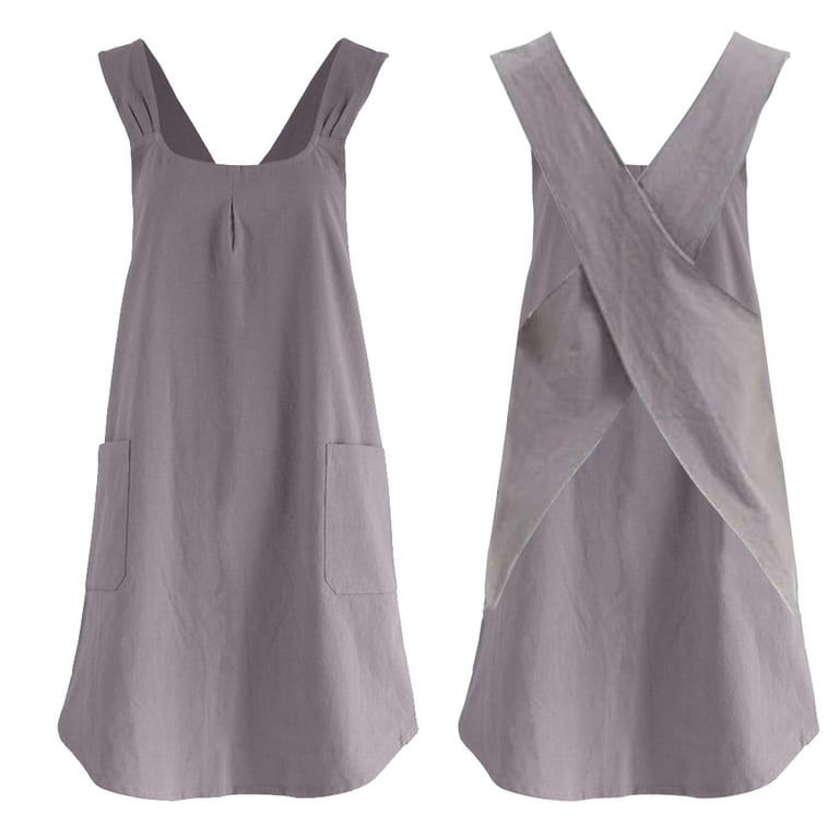 YENDHRED apron Kitchen Cooking Wear Clothes Women Korean Version Of Fashion  Cooking Apron Fine plaid ink green sleeveless - apron plus sleeve sleeve:  Buy Online at Best Price in UAE 