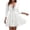 White, variant on Women's V-Neck Lace Long Sleeve Knee-Length Summer Dress