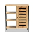 thumbnail image 4 of Baxton Studio Vander Modern and Contemporary Oak Brown Finished Wood and Black Finished Metal 1-Door Shoe Storage Cabinet, 4 of 11