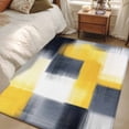 thumbnail image 5 of Abstract Yellow Area&nbsp;Rug 4x6ft Black Plaid Mottled Geometric Modern Art Non-Slip&nbsp;Washable Square&nbsp;Rugs Soft Felt Indoor Floor Mat for Bedroom Kitchen Living Room Bathroom, 5 of 9