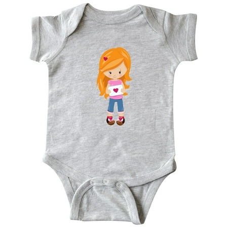 

Inktastic Valentine s Day Girl Orange Hair Girl In Love Gift Baby Girl Bodysuit