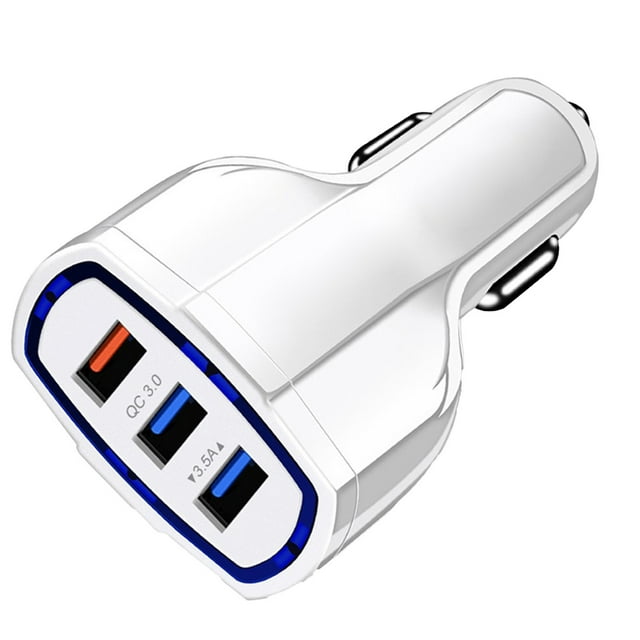 Cargador One Three Phone Mobile 3.5A 3.0 QC Carga rápida Cargador para coche con 3 puertos USB Interfaz integrada Transmisor FM para coche