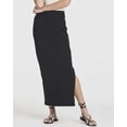 thumbnail image 3 of Real Essentials 3 Pack: Women's Ribbed High Waisted Maxi Skirt with Side Slit - Casual Long Pencil Skirt, 3 of 8