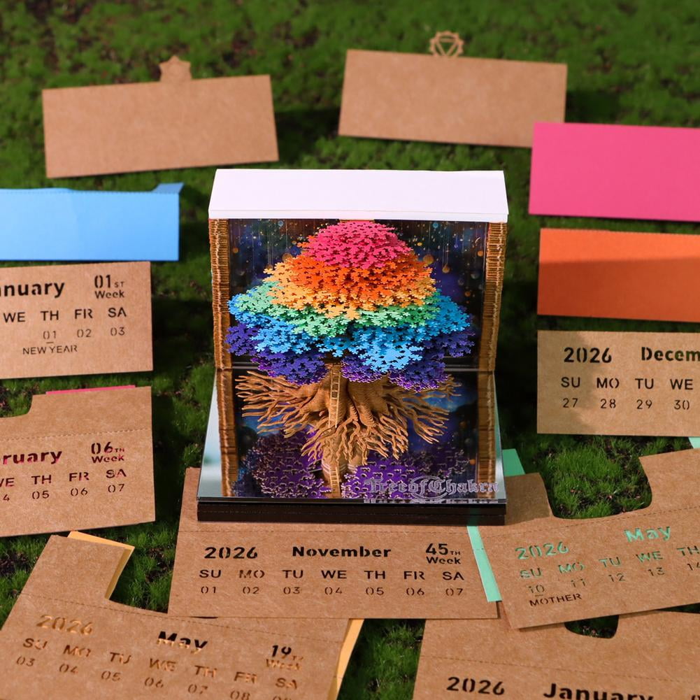 2026 Tear Off Calendar Desktop Decor 3D Notepad Ideal As Treehouse Tree Birthday Gift Or Christmas Pad For Dream Memo