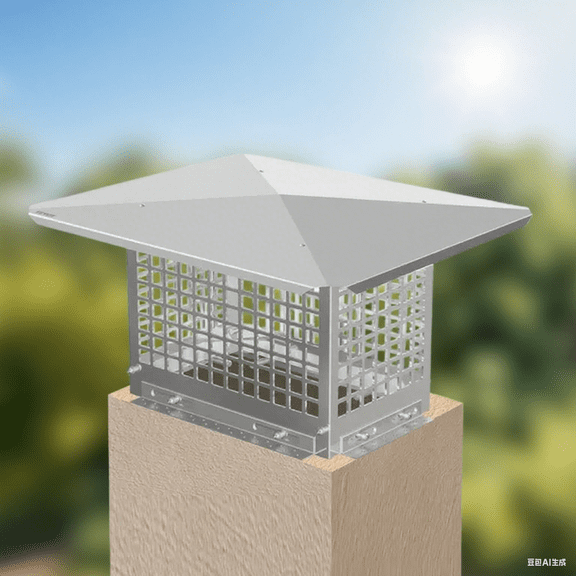 Stainless Steel Chimney Cover, 8‘ X 13’ Flue Cap, 304 Stainless Steel Fireplace Chimney Cover with Bolt Screws, Mesh Chimney Cover, Adjustable, Metal Spark Dampener, for Existing Clay Flue Tile Exter