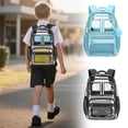 thumbnail image 3 of FUZHIQ Clear Transparent School Backpack for 3rd 4th 5th 6th 7th Grade, Heavy Duty Bookbag, Water Resistant Elementary Middle School Bag, Black, 3 of 8