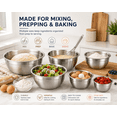 thumbnail image 2 of NULAS 6-Piece Stainless Steel Mixing Bowl Set with Lids, Nesting Metal Bowls for Kitchen – 4.5/3.5/2.5/2/1.5/1 qt, Great for Prep, Baking & Serving, Multicolor, 2 of 7