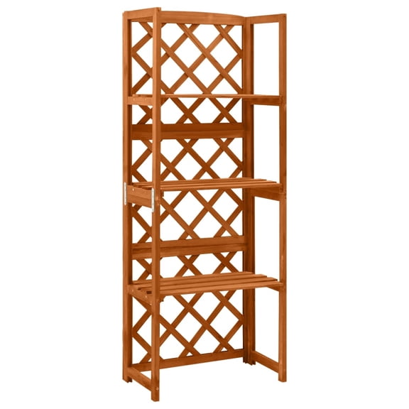 vidaXL Trellis Garden Trellis for Climbing Plants with Shelves Solid Wood Fir