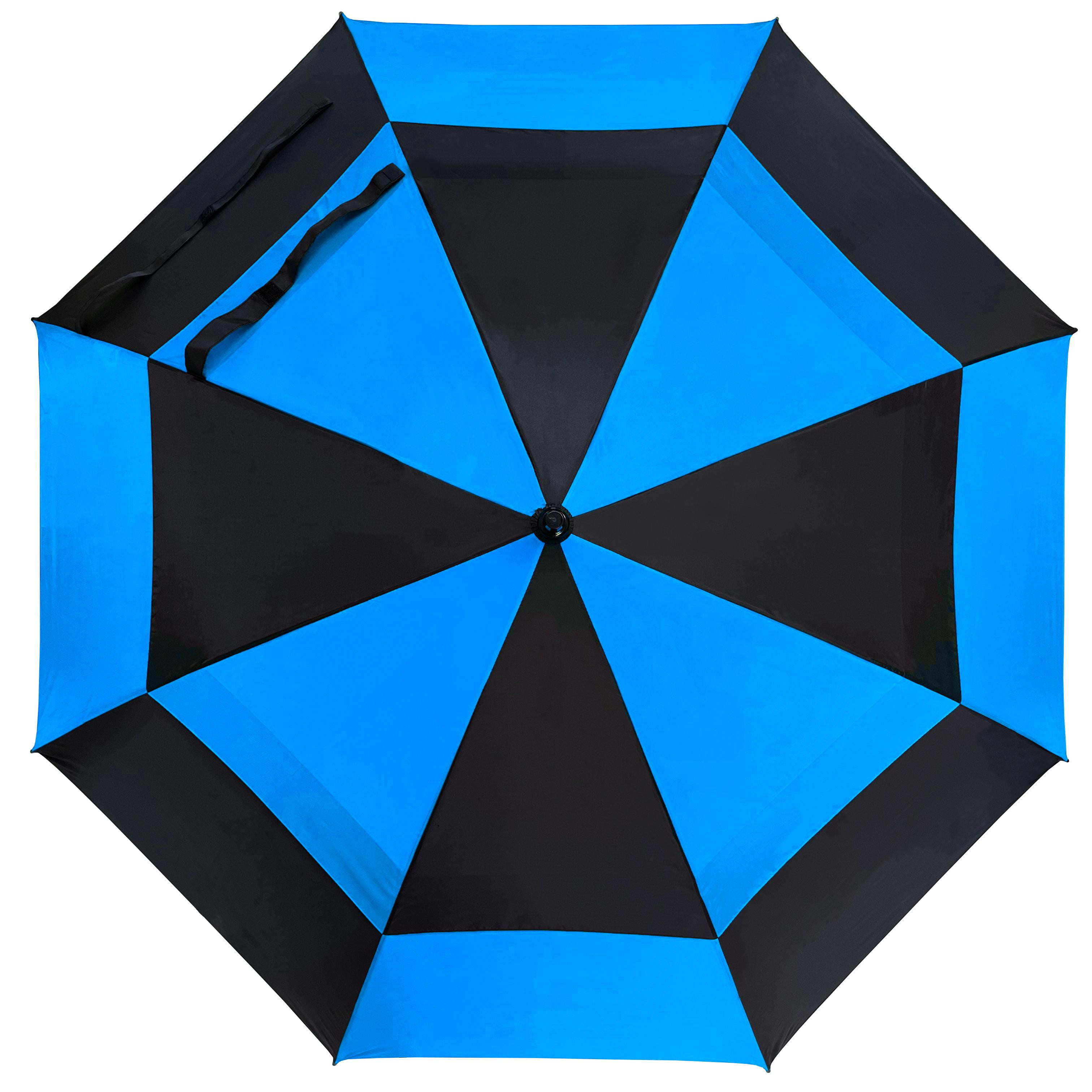 Weather Station Deluxe Two-Person Rain Umbrella Blue Black