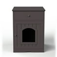 thumbnail image 5 of Glavbiku Wood Indoor Cat Litter Box Furniture Enclosure with Drawer,Side Table Pet Cabinet,Espresso, 5 of 10