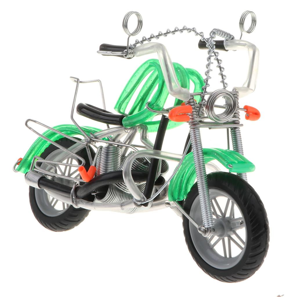 Handmade Metal Motorcycle Sculpture Motorbike Model Toy Home Bar Décor 