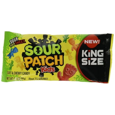Sour Patch Kids Sweet and Sour Gummy Candy (Original King Size, 3.4 Ounce Bag, Pack of 18)
