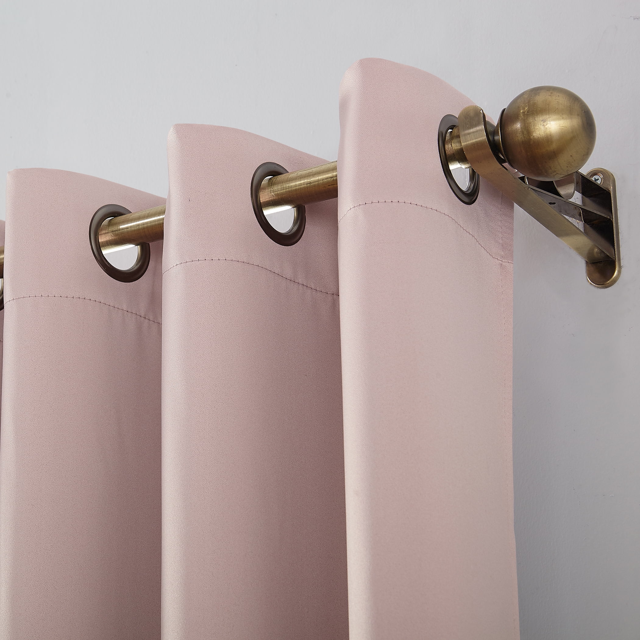 Sun Zero Oslo Extreme 100% Blackout Grommet Curtain Panel, 52"X63", Blush Pink, 1-Piece Single Panel