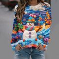 thumbnail image 4 of asdoklhq Christmas Fall Sweaters for Women Womens' Christmas Santa Claus Printed Shoulder Length Long Sleeved Round Neck Top/shirt Multicolor 2X, 4 of 7