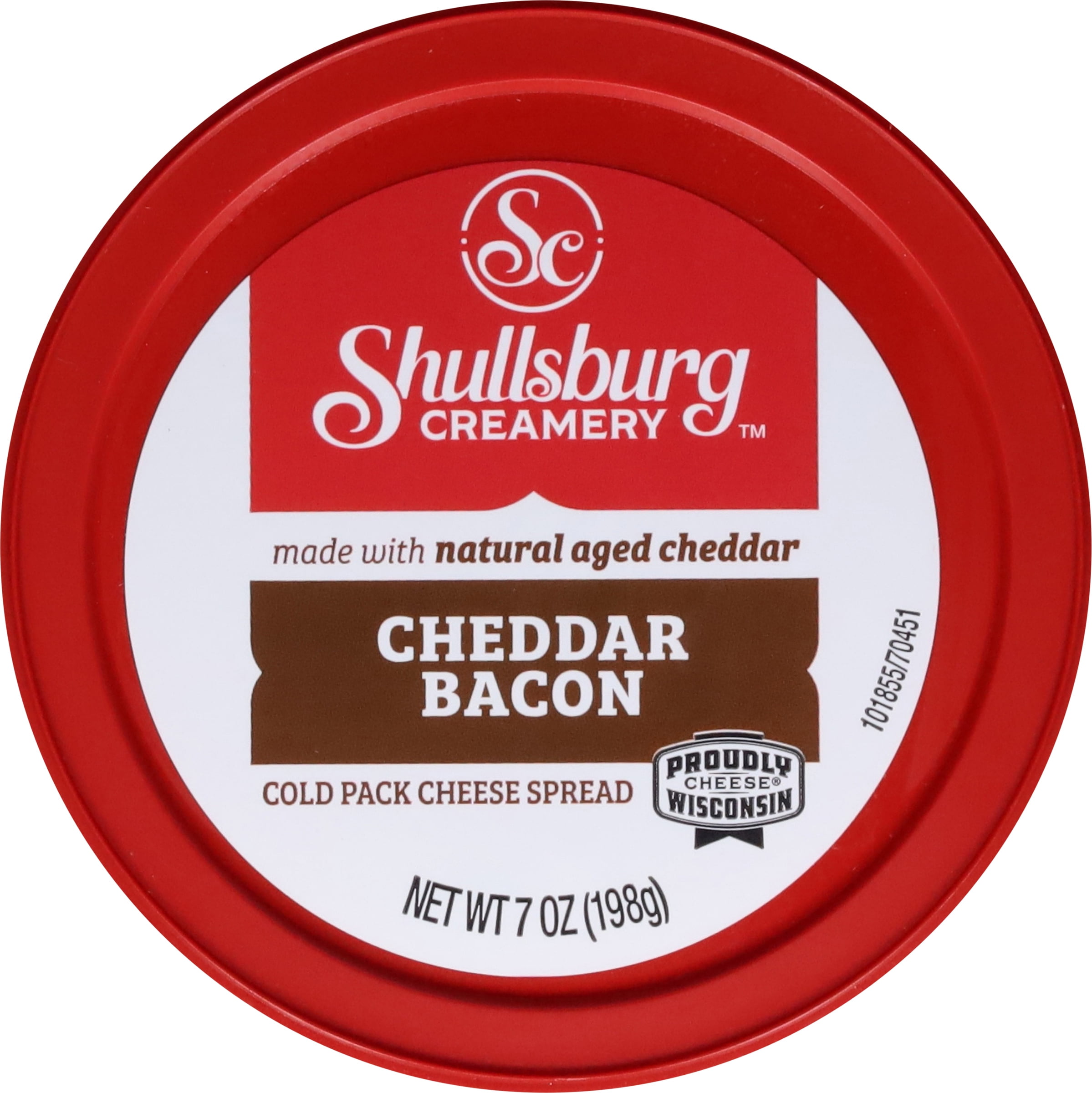 Shullsburg Creamery Bacon Cheddar Spreadable Cheese Spread, 7 oz, Tub, Refrigerated