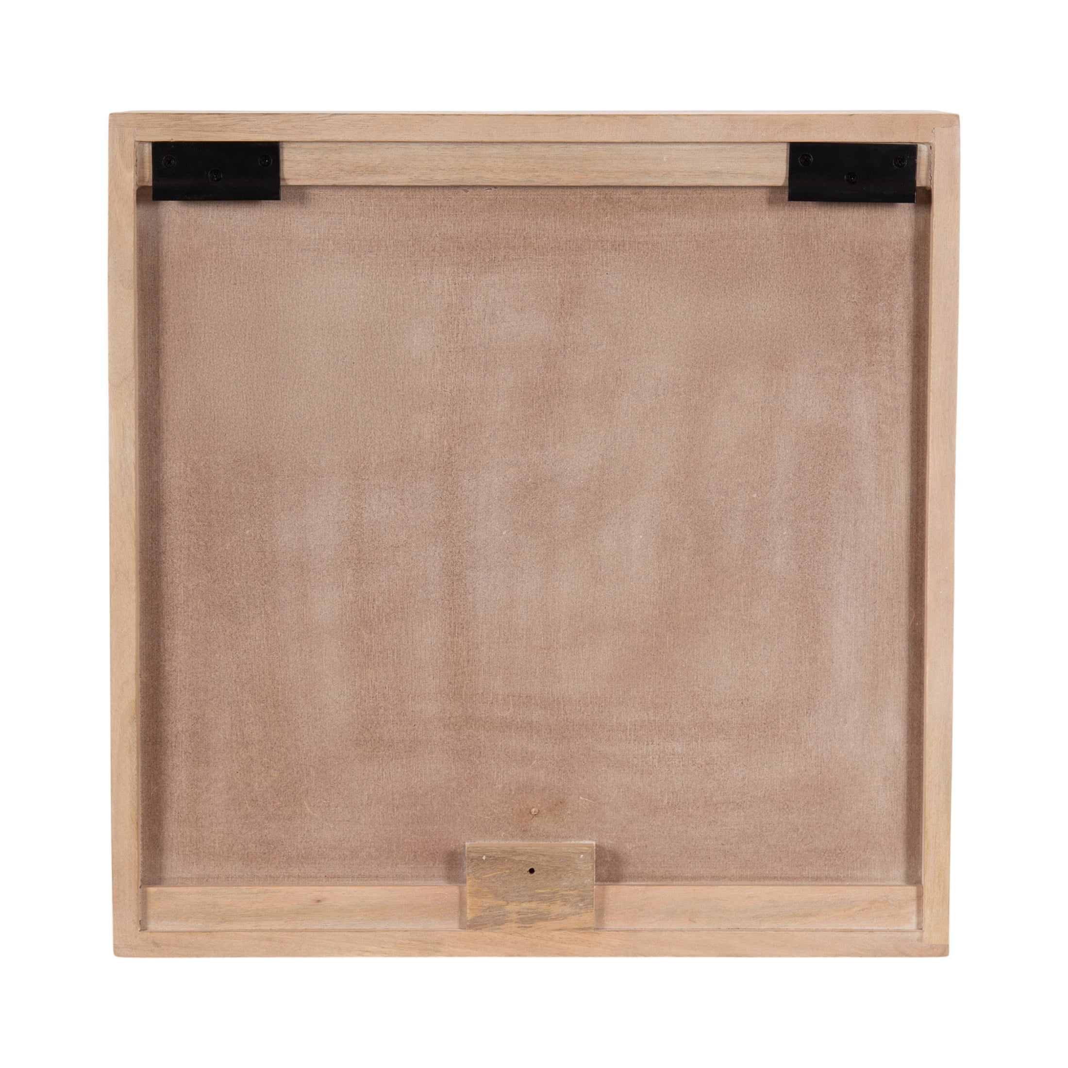 Kate and Laurel Saanvi Traditional Carved Wood Wall Cabinet, 20 x 6 x 20, Light Natural, Dimensional Over the Toilet Storage Cabinet for Bathroom Storage and Display