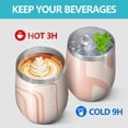 thumbnail image 4 of 12oz Insulated Wine Tumbler with Lid & Straw, Stainless Steel Egg Shape Cup, Liquid & Marble Print, 4 of 5