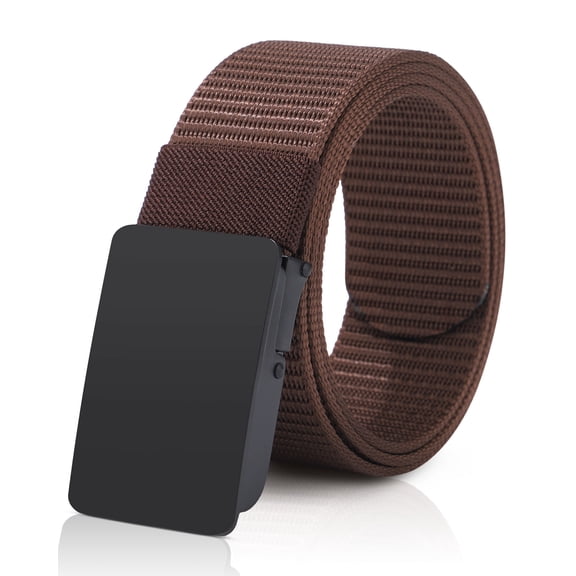 AWAYTR Nylon Belts for Mens - No Hole Golf Belt with Metal Buckle