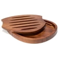 thumbnail image 4 of x Tom Papa Breaking Bread Cutting Board, 2-Piece Style Wood Bread Board with Nesting Crumb Tray, -Century Modern Serving Board for Slicing & Entertaining, 11.7” x 16”, 4 of 7