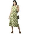 thumbnail image 1 of eloria Stripes Printed Women's Fashion Stylish Knee Length In Round Neck Design Dress, 1 of 5