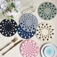 thumbnail image 4 of Ludlz Silicone Pot Mat Hollow High Temperature Resistant Dishwasher Safe Non-slip Heat Insulation Round Cup Dish Holder Table Placemat Kitchen Supplies, 4 of 8