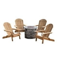 thumbnail image 7 of Royalty Outdoor 5 Piece Acacia Wood Adirondack Chair Set with Light Weight Concrete Fire Pit, Grey, Natural, 7 of 7