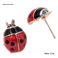 thumbnail image 2 of Red Ladybug Earrings, Handcrafted with Fashion Crystals, Stylized Insect-Shaped Female Jewelry Accessories for Women, 2 of 5