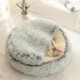 thumbnail image 2 of DABEI Plush Round Hooded Pet Bed, Warm Dog Bed For Small Dogs, Fluffy Soft Cat Bed, Donut Pet Cushion, 2 of 13