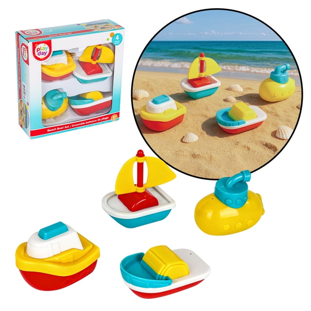 PLAY DAY PLNew Design Beach Boat Set (4PCS) outdoor beach and sand toys