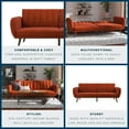 Novogratz Brittany Futon, Persimmon Linen