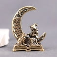 thumbnail image 4 of Slccxzc Mini Brass Moon Witch Figurine Retro Statue Collectible Desktop Home Decor, 4 of 7